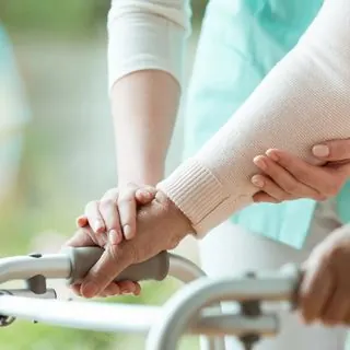 Hope Home Care staff with a patient's family